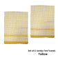 Hotel Living Set of 2 Jumbo Cotton Check Tea Towels 60x90cm Yellow
