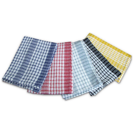 Hotel Living Checkered Set of 5 Cotton Tea Towels