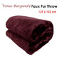 Venus Burgundy Faux Fur Throw Rug 127 x 152 cm