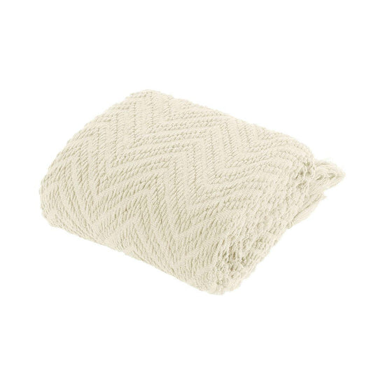 Ezra Cream Knitted Throw Rug