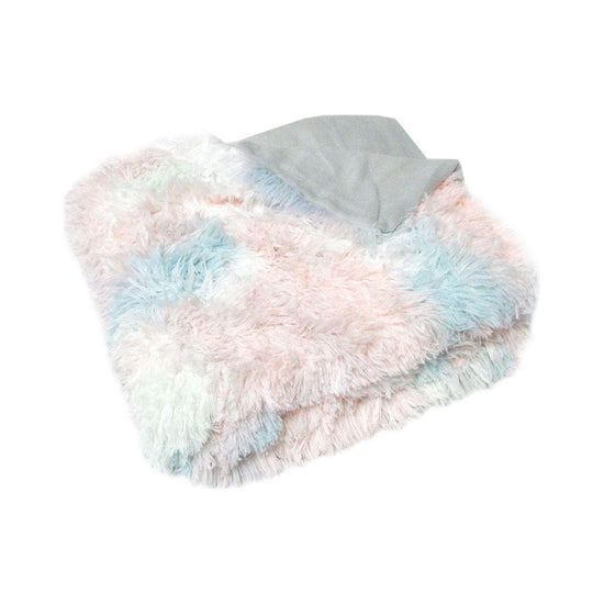 Finley Multi Colour Collection Shaggy Throw Rug 127 x 152cm Pastel Hues