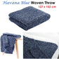 Havana Blue Woven Throw Rug 127 x 152 cm