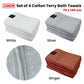 550GSM Set of 4 100% Cotton Terry Bath Towels 70 x 140 cm White