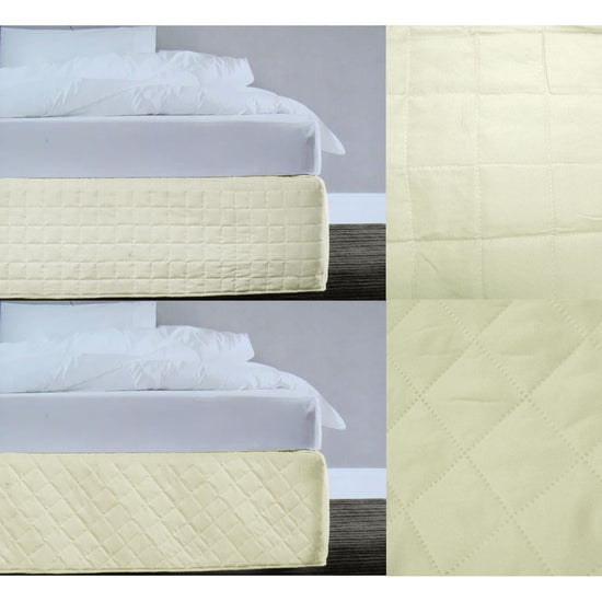 Random Pattern Quilted Valance Cream Queen