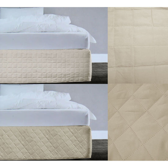 Random Pattern Quilted Valance Linen Queen