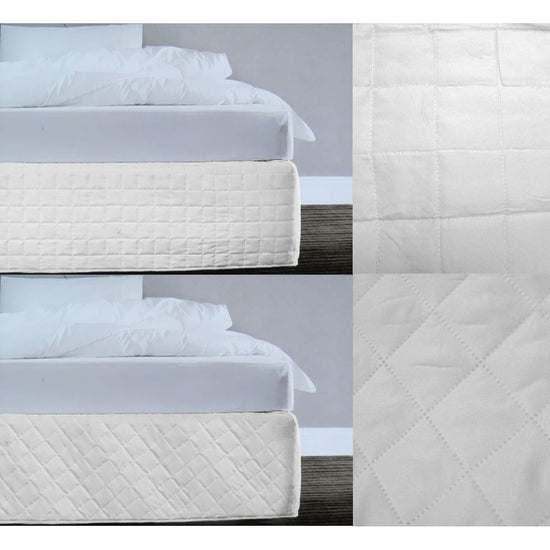 Random Pattern Quilted Valance White Queen