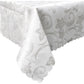 Deco White Luxury Jacquard Tablecloth 150 x 220 cm