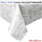 Deco White Luxury Jacquard Tablecloth 150 x 220 cm