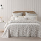 Bianca Ameila Stone Jacquard Quilted Foliage Bedspread Set Single