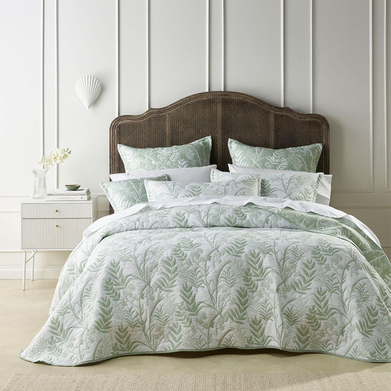 Bianca Eden Sage Jacquard Bedspread Set Super King