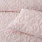 Bianca Ella Blush Cotton Chenille Floral Bedspread Set King