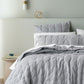 Bianca Langston Silver Pre-Washed Linen Cotton Comforter Set Queen/King