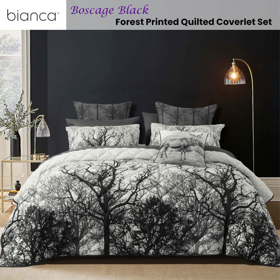 Bianca Boscage Black Forest Printed Quilted Polyester Coverlet Set Queen/King