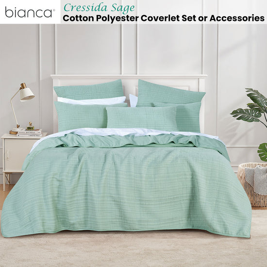 Bianca Cressida Sage Cotton Polyester Coverlet Set Queen/King