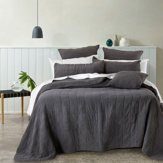 Bianca Geraldton Coal Coverlet Set Queen/King