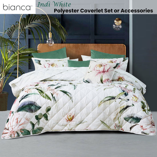 Bianca Indi White Polyester Coverlet Set Single/Double