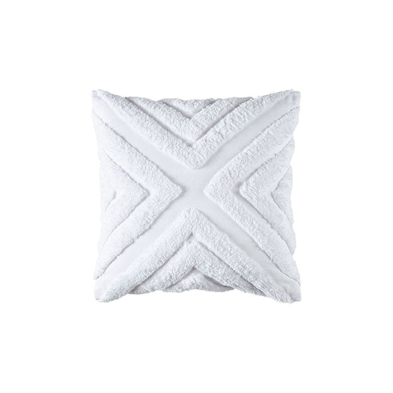 Bianca Haven White Cotton Chenille Square Cushion