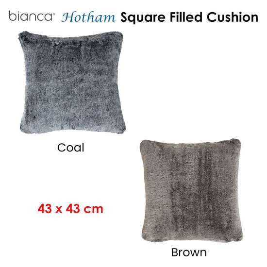 Bianca Hotham Square Filled Cushion 43 x 43 cm Coal