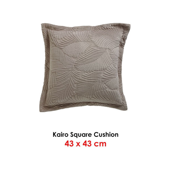 Bianca Kairo Taupe Square Filled Cushion