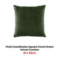 Bianca Vivid Coordinates Square Forest Green Velvet Cushion