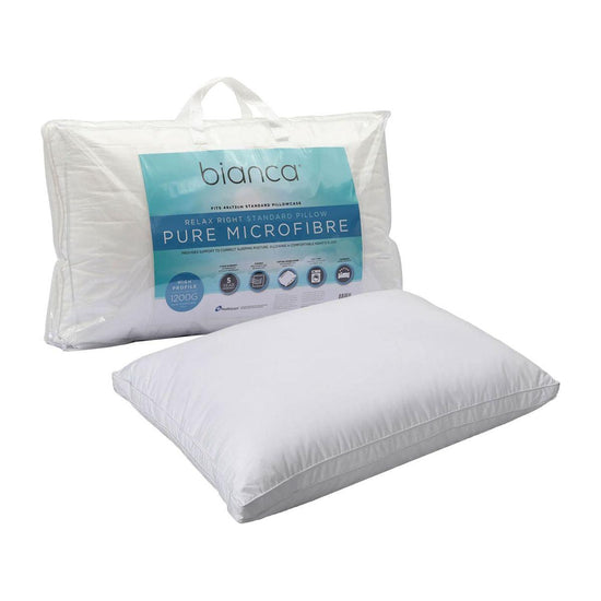 Bianca 1200g Relax Right Pure Microfiber High Profile Standard Pillow 49 x 72cm