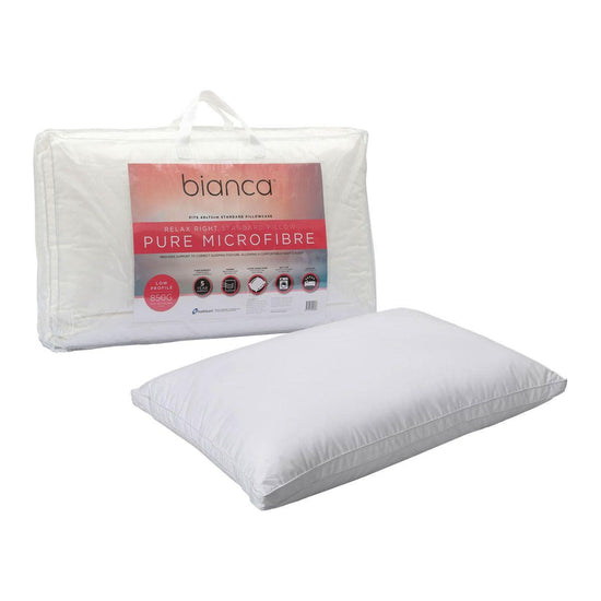 Bianca 850g Relax Right Pure Microfiber Low Profile Standard Pillow 49 x 72cm