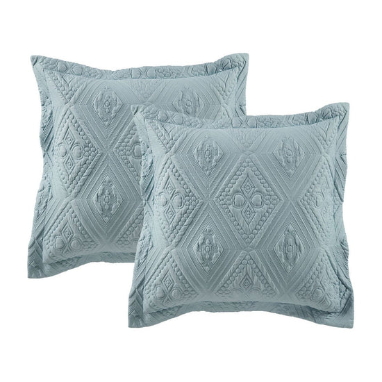 Bianca Pair of Aspen Sky Blue European Pillowcases