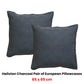 Bianca Pair of Hallston Charcoal European Pillowcases 65 x 65cm