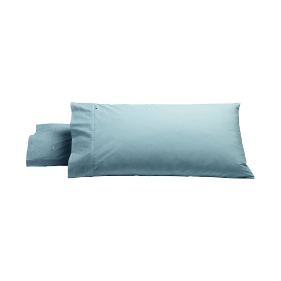 Bianca Pair of Heston Cotton Percale King Pillowcases Steel Blue