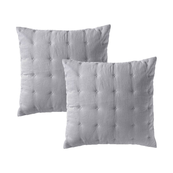 Bianca Pair of Langston Silver European Pillowcases