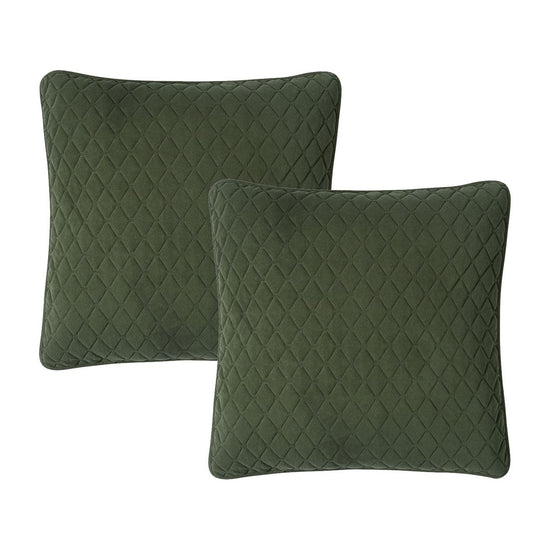 Bianca Pair of Lester Olive Velvet European Pillowcases 65 x 65cm