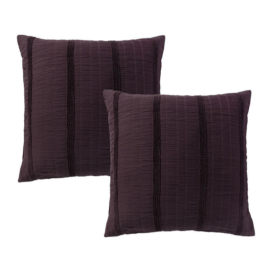 Bianca Pair of Malua Grape European Pillowcases 65 x 65cm