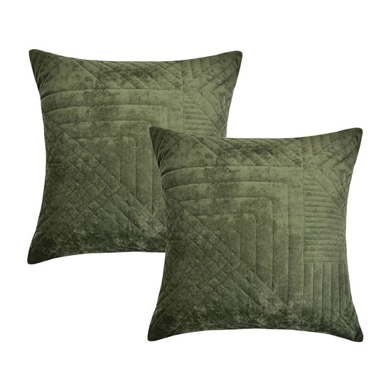 Bianca Pair of Navarro Olive European Pillowcases 65 x 65cm