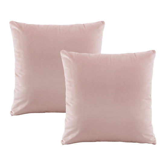 Bianca Pair of Vivid Coordinates Velvet Blush European Pillowcases 65 x 65 cm