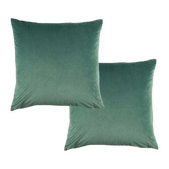 Bianca Pair of Vivid Coordinate Velvet Sage European Pillowcases 65 x 65 cm