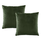 Bianca Pair of Vivid Coordinates Forest Green Velvet European Pillowcases