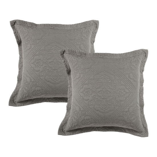 Bianca Pair of Zaria Taupe European Pillowcases 65 x 65cm