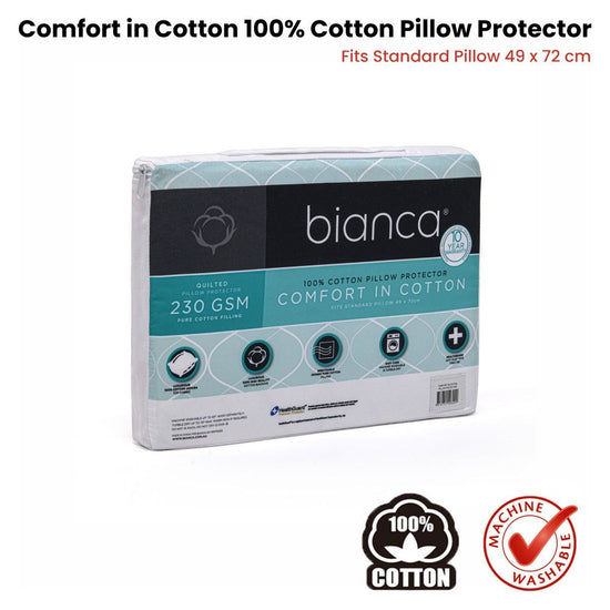 Bianca Comfort in Cotton Pillow Protector Twin Pack Standard