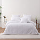 Bianca Cosmo White Soft Chenille Geometric Quilt Cover Set Super King