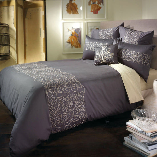 Bianca Maddox Charcoal Quilt Cover Set King