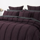 Bianca Malua Grape Jacquard Striped Quilt Cover Set Queen