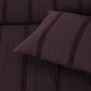 Bianca Malua Grape Jacquard Striped Quilt Cover Set Super King