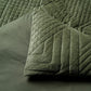 Bianca Navarro Olive Soft Velvet Geometric Quilt Cover Set Queen