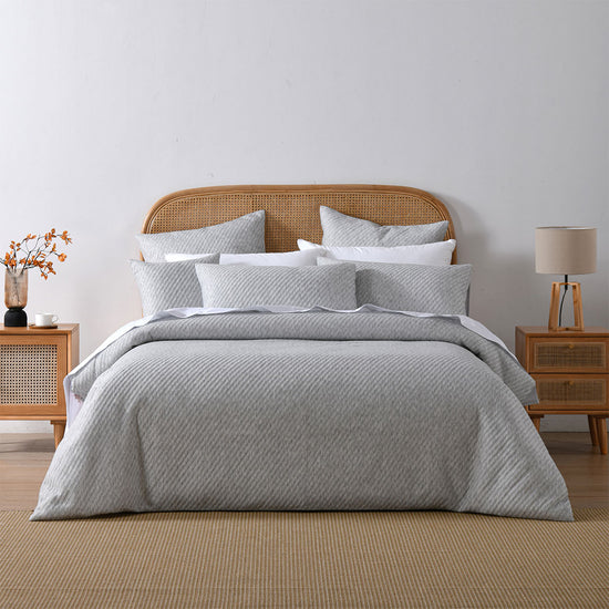 Bianca Pesaro Grey Polyester Cotton Quilt Cover Set Queen