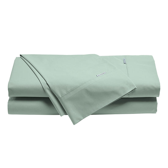 Bianca Heston Cotton Percale Sheet Set Sage Double