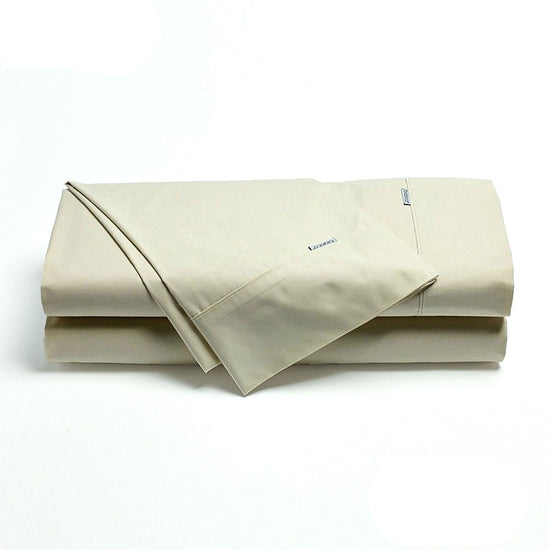 Bianca Heston Cotton Percale Sheet Set Stone Double