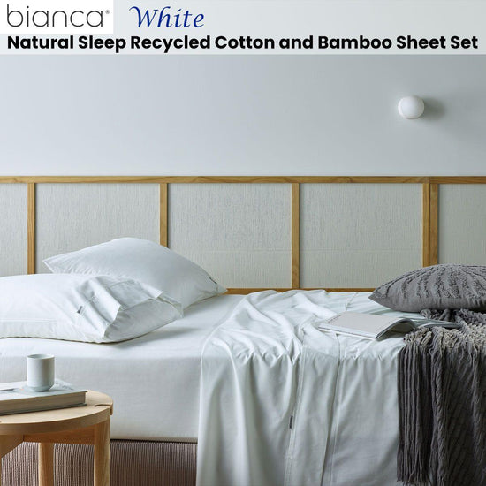 Bianca Natural Sleep Recycled Cotton and Bamboo Sheet Set White Double