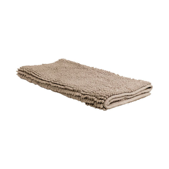 Chenille Toggle Bath Mat 50 x 80cm Taupe