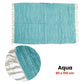 Large Chindi Cotton Handmade Floor Mat with Tassels 90 x 150 cm Aqua