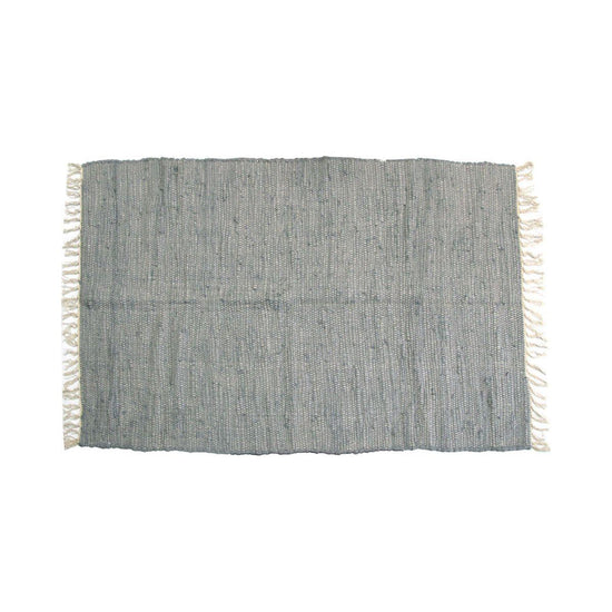 Large Chindi Cotton Handmade Floor Mat with Tassels 90 x 150 cm Grey